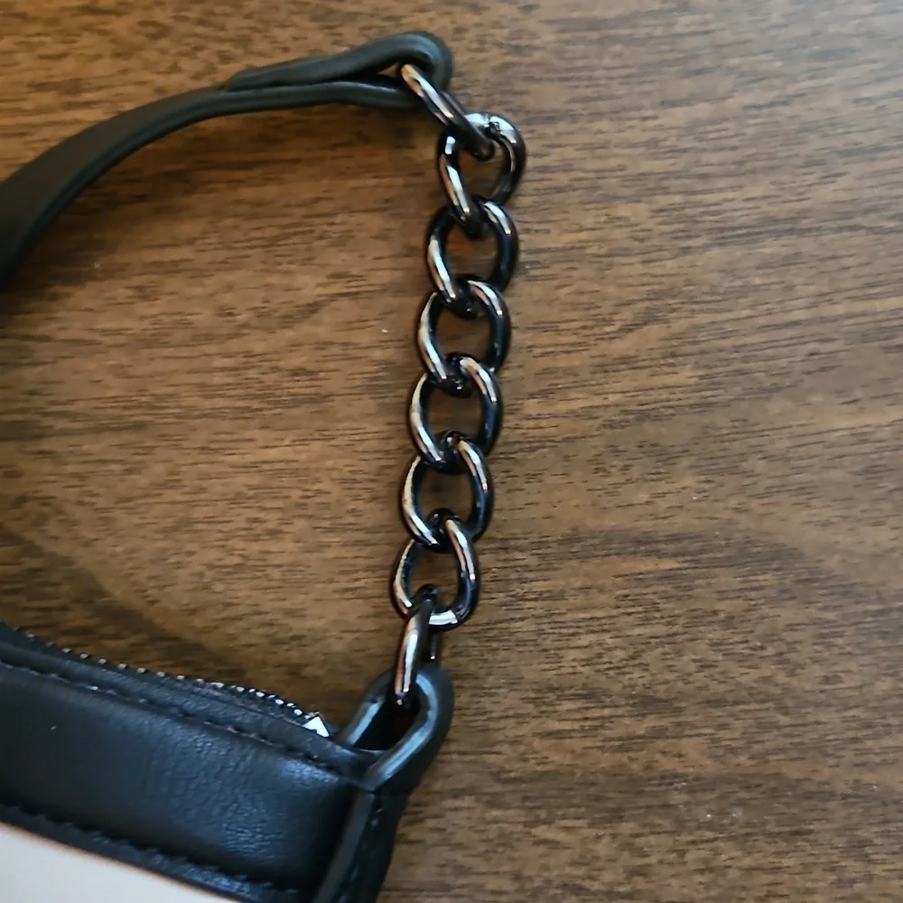 Simply Very Wang Chain Strap Colorblock Crossbody Bag‎ Faux Leather Purse Edgy